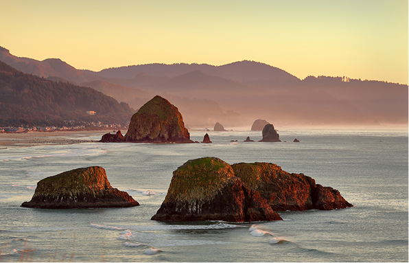 Sea stacks and headlands on the Oregon coast
